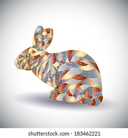 Abstract colorful rabbit.