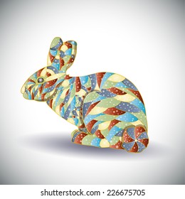 Abstract colorful rabbit.