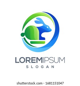 abstract colorful rabbit logo template