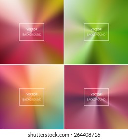 Abstract colorful radial blurred vector backgrounds.  Wallpaper for website, presentation or poster design