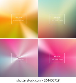 Abstract colorful radial blurred vector backgrounds.  Wallpaper for website, presentation or poster design