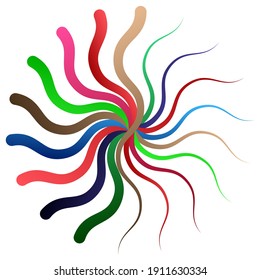 Abstract colorful radial, concentric and circular vector design element