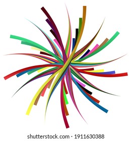 Abstract colorful radial, concentric and circular vector design element