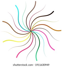 Abstract colorful radial, concentric and circular vector design element