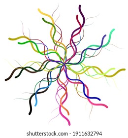 Abstract colorful radial, concentric and circular vector design element