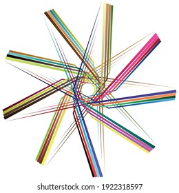Abstract colorful radial, concentric and circular vector design element
