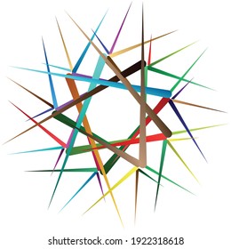 Abstract colorful radial, concentric and circular vector design element