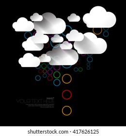 Abstract Colorful Rain with Clouds Layout/Design Cover Background
