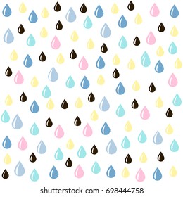 Abstract colorful rain seamless pattern. Vector hand drawn illustration.