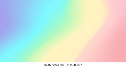 Abstract colorful rainbow background. Vector editable smooth banner template.