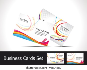 abstract colorful rainbow business card template vector illustration