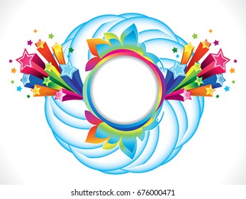 abstract colorful rainbow circle explode vector illustration