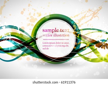 Abstract colorful rainbow circle wave background
