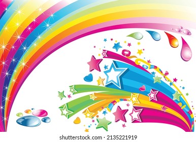 Abstract Colorful rainbow design Background Vector illustration Template. Can be used or different printing works.