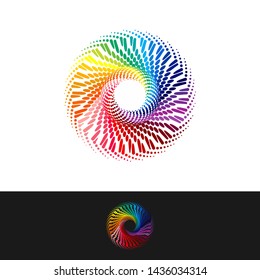 Abstract colorful rainbow dot pattern background - Vector illustration