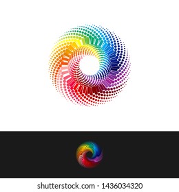 Abstract colorful rainbow dot pattern background - Vector illustration
