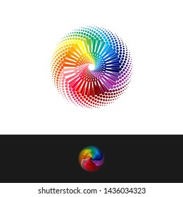 Abstract colorful rainbow dot pattern background - Vector illustration