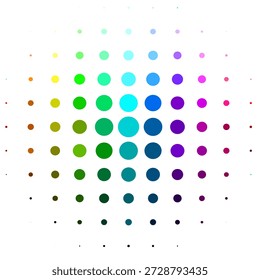 Abstrato colorido arco-íris esfera de meio-tom isolado no fundo branco. Ilustração de linha colorida geométrica