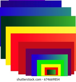 abstract colorful rainbow with overlapping squares background. Nice rainbow colors with geometric pattern backdrop.