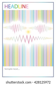 Abstract colorful rainbow with sound waves.Space for your text. Vector illustration