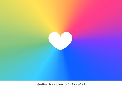 abstract colorful rainbow spectrum background with cite heart design vector