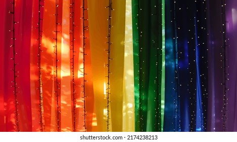 Abstract Colorful Rainbow Striped Background. Creative backdrop or LGBT Pride Concept