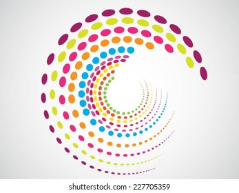 Abstract colorful rainbow swirly illustration, logo design