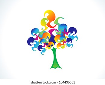 abstract colorful rainbow tree vector illustration