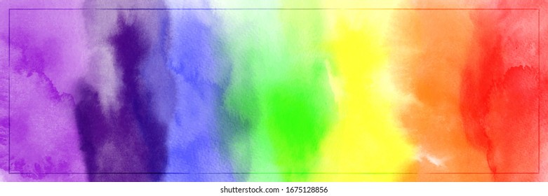 Abstract colorful rainbow watercolor for background. Stain artistic vector used as being an element in the decorative design of header, cover or banner.