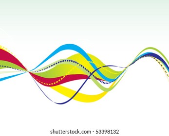 abstract colorful rainbow wave vector illustration