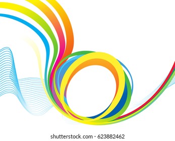 abstract colorful rainbow wave vector illustration