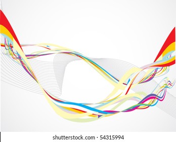 abstract colorful rainbow waves background vector illustration