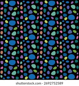 Ilustración colorida Abstractas del patrón al azar en fondo oscuro