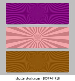 Abstract colorful ray burst banner background set