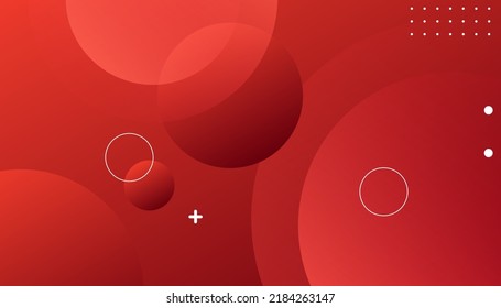 Resumen del fondo coloreado del gradiente rojo. Papel de escritorio creativo en círculo.  Fondo abstracto moderno con formas y líneas geométricas. Vector Eps10