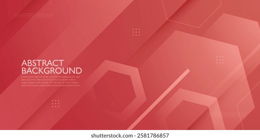 Abstract colorful red hexagon background. Simple geometric pattern design. Eps10 vector