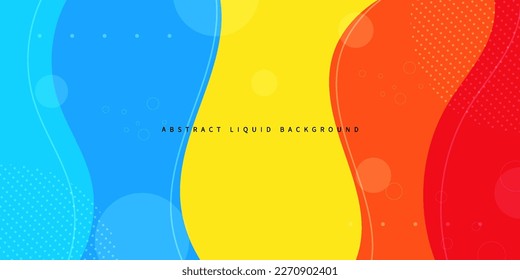 Abstract colorful red, orange, yellow, and blue wave fluid liquid shape  design background.Eps10 vector