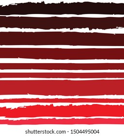 Abstract colorful red paint brush and strokes, stripes with horizontal lines pattern background