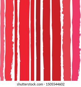 Abstract colorful red paint brush and strokes, stripes with vertical lines pattern background
