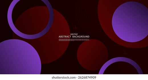 Abstract colorful red and purple circle 3D background. Overlapping circle shape pattern background concept. Vector Eps10