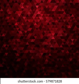 Abstract colorful red vector background with triangles. Shiny geometric mosaic.