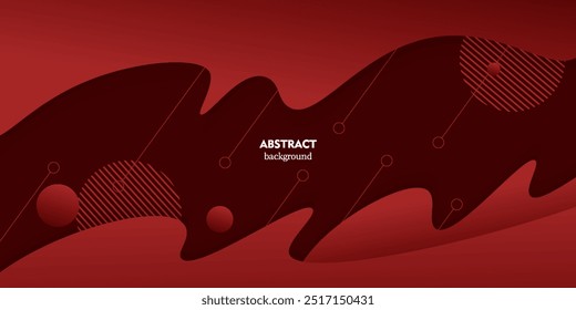 Fondo rojo colorido Abstractas de la onda con las Formas fluidas onduladas con los patrones geométricos. Diseño de fondo rojo. Vector Eps10