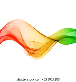 Abstract Colorful, Red, Yellow And Green, Wave Background, Vector Illustration.