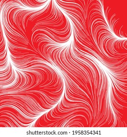 Representación colorida abstracta del elemento de diseño de líneas aleatorias onduladas, curvadas y grabadas (serie)