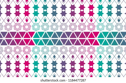Abstract colorful repeat motif for background, wrapping paper, fabric, surface design. Gradient geometric seamless pattern.