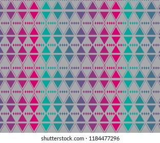 Abstract colorful repeat motif for background, wrapping paper, fabric, surface design. Gradient geometric seamless pattern.