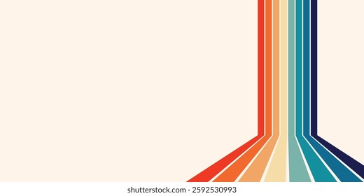 Abstract Colorful Retro Background With Colorful Vector Lines