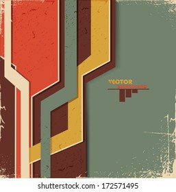 Abstract colorful retro lines