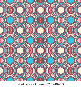 abstract colorful retro pattern with leaves and frame. vector illustration