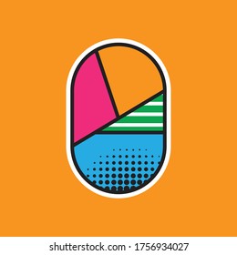 Abstract Colorful Retro Pop Art Cartoon with Halftone Pattern Background Wallpaper. Vector Illustration. Available for all media printing.